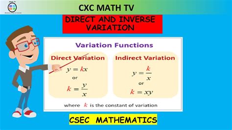 Variationsdirect And Inverse Variation Section 7csec Mathematics