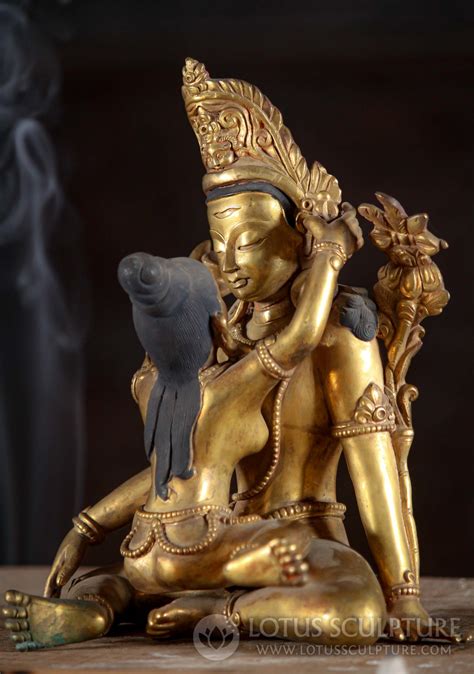 Indra Shakti Yab Yum Gold Plated Statue Hand Made In Nepal 8 2n4