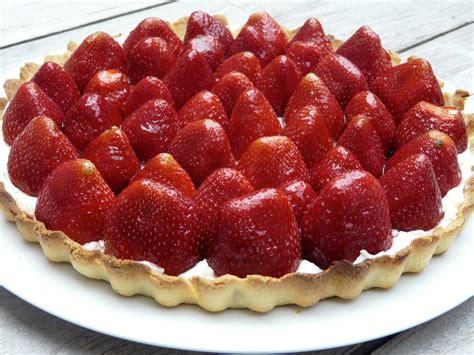 Tarte aux fraises sur un lit de mascarpone