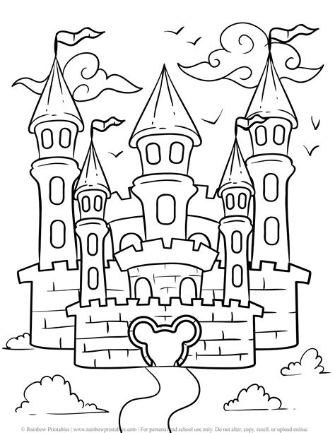 Free Coloring Pages Buildings Rainbow Printables