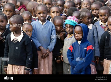 Group Of Young Kenyan Students In School Uniform Stock Photo Alamy