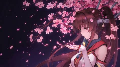 Live Wallpaper Anime Pc Sakura Petals Anime Girl Youtube