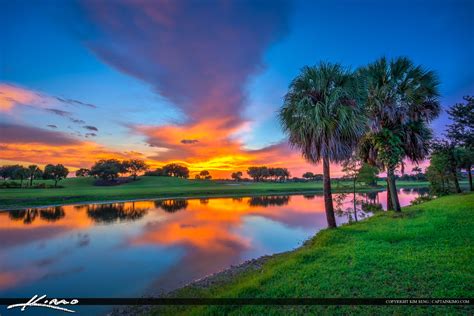 Sunset At The Golf Course In Abacoa Jupiter Florida Hdr Photography