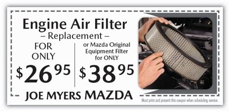 Air Filter Service Coupon Maintenance Specials Houston Tx