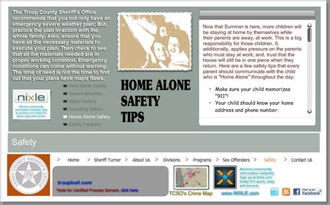 Troup County Sheriffs Office Latchkey Kids Safety Tips