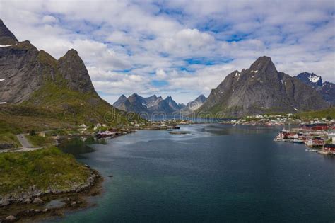 Aerial View Of Reine Lofoten Islands Norway The Fishing Village Of