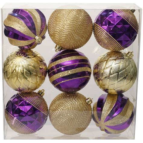 Holiday Time Christmas Ornaments Traditional 100mm Shatterproof Set Of