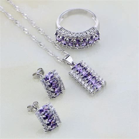 Buy 925 Sterling Silver Costume Jewelry Purple Zircon