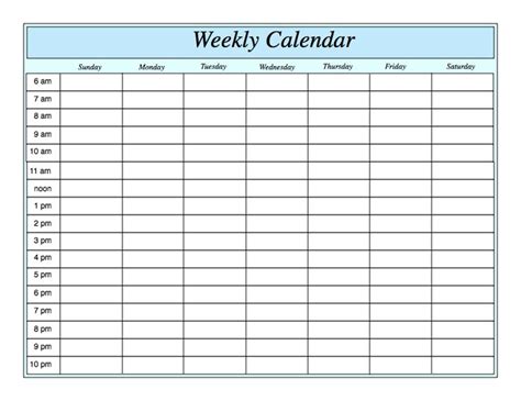 Weekly Calendar Template Rich Image And