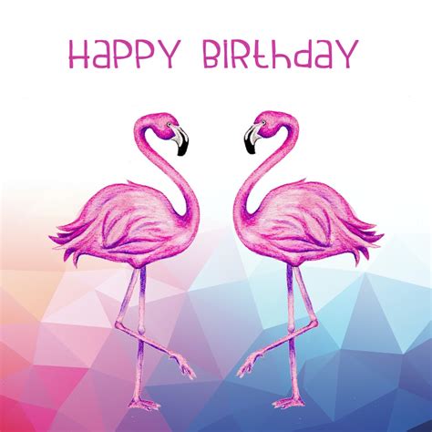 Flamingo Birthday Card Birthday Pink Birthday Etsy