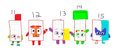 Numberblocks 11 15 By Dabqueengirl On Deviantart