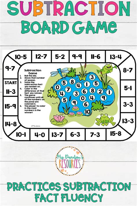 This Unique Subtraction Game Board Is A Fun Hands On Activity That