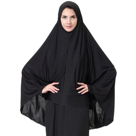Women Black Face Cover Abaya Islamic Khimar Muslim Clothes Headscarf Robe Kimono Instant Long