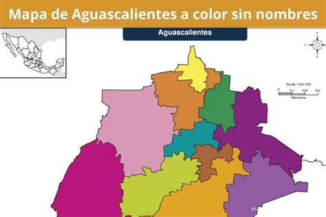 Mapa De Aguascalientes Con Nombres A Color Descarga Imprime