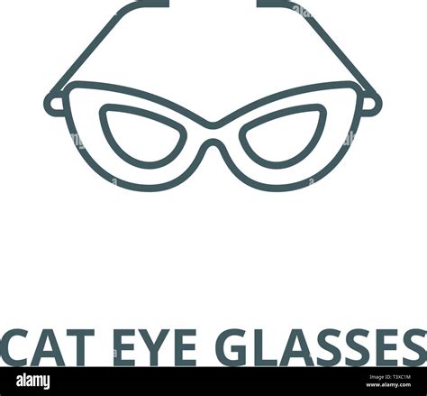 Cat Eye Glasses Line Icon Vector Cat Eye Glasses Outline Sign Concept Symbol Flat