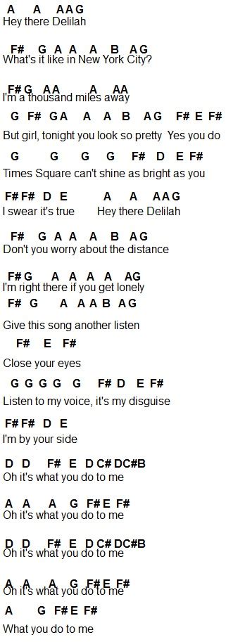 Flute Sheet Music Hey There Delilah