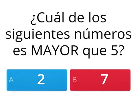 Mayor Menor O Igual Cuestionario