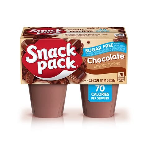 Snack Pack Sugar Free Chocolate Pudding 325 Oz 4 Count