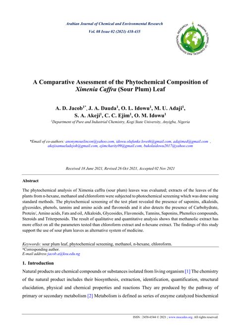 Pdf A Comparative Assessment Of The Phytochemical Composition Of