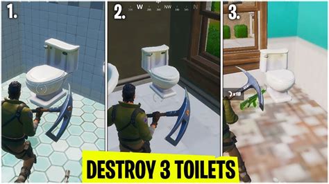 Destroy Toilets All 3 Toilets Locations Of Fortnite Week 3 Deadpool