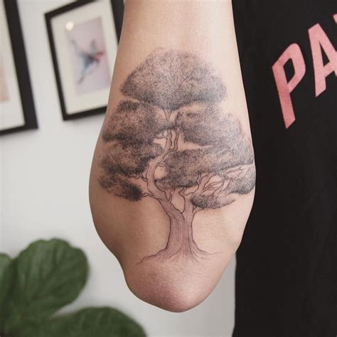 Bonsai Tree Tattoo On The Forearm