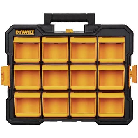 Dewalt 12 Compartment Small Parts Organizer Flip Bin The Home Depot