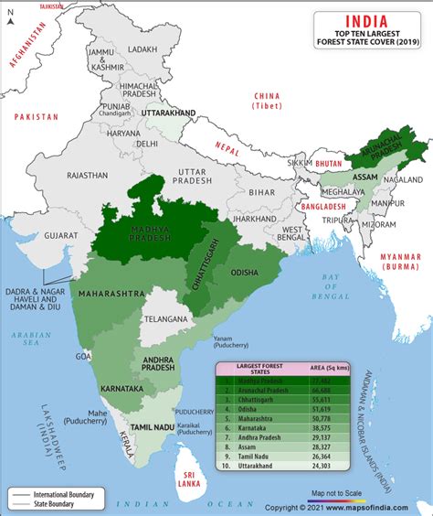 States Having Largest Forest Cover In India C2a