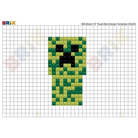 Minecraft Creeper Pixel Art Grid