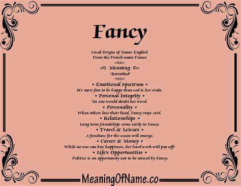 Fancy Meaning Of Name
