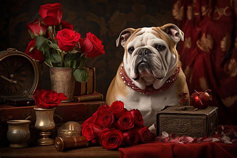 Paws Of Affection Bulldog S Valentine Surprise Background Bulldog