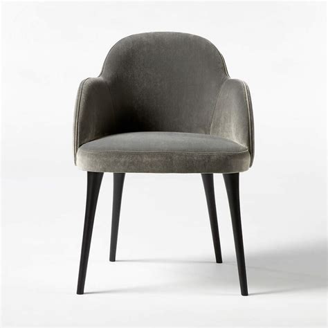 Giulia Grey Velvet Dining Chair | CB2 UAE