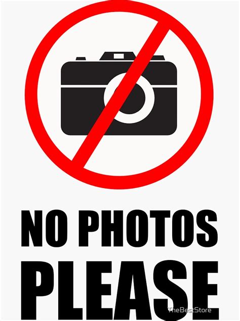 No Photos Please Sticker For Sale By Thebeststore Redbubble