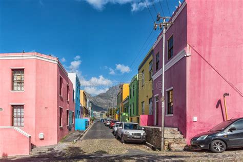 Multi Colored Houses In The Bo Kaap In Cape Town Editorial Stock Photo