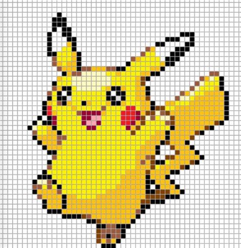 A Pikachu Grid Pixel Art Pokemon Pixel Art Grid Pikachu Pixel Art