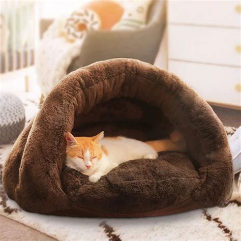 Pet Cat Sleeping Bag Kennel Winter Warm Velvets Puppy Cat Cave Bed Nest