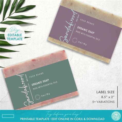 Paper Stickers Labels And Tags Editable Pastel Bar Soap Label Template