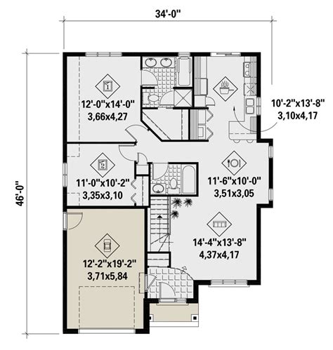 European Plan 1100 Square Feet 2 Bedrooms 2 Bathrooms 6146 00429