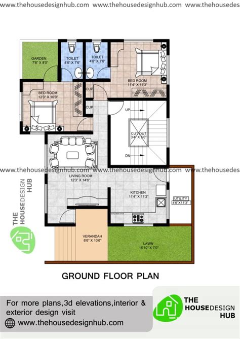 30 X 45 Ft 2 Bhk House Plan In 1350 Sq Ft The House Design Hub