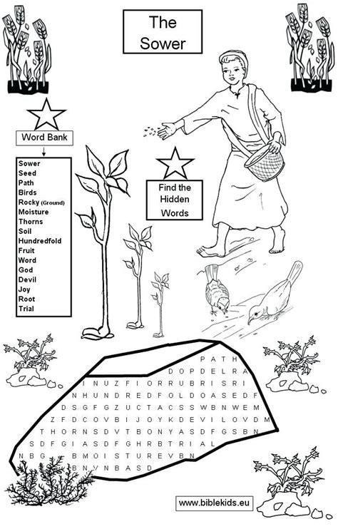 The parable of the sower is a story jesus told of a farmer who went to spread his seed. parable of the sower coloring page sower parable coloring ...