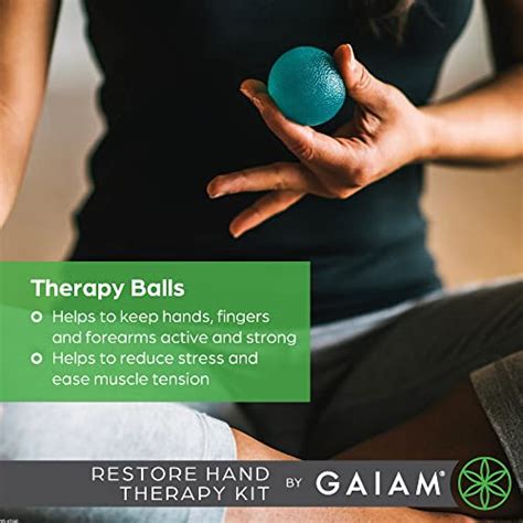 Gaiam 05 58276 Restore Hand Therapy Exercise Ball Kit Pricepulse