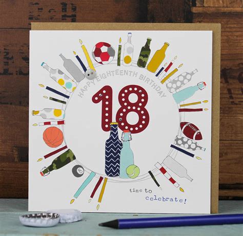 Personalised 18th birthday gifts :: Male 18th Birthday Card By Molly Mae | notonthehighstreet.com