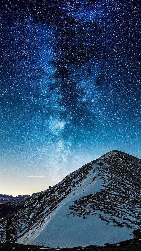 Milky Way Galaxy View From Mountain Iphone Wallpaper