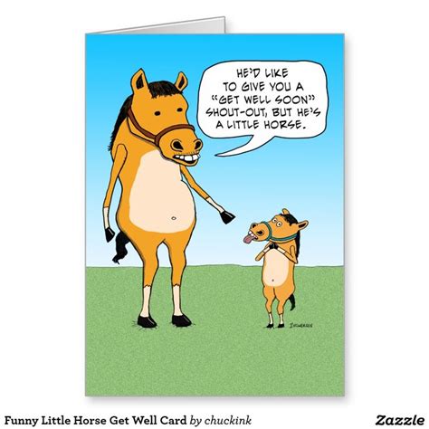 Funny Little Horse Get Well Card Zazzle Get Well Cards Funny Get
