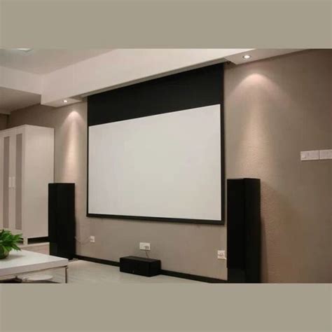Hidden In Ceiling Electric Projection Screen With Remote Control