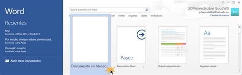 Crear Un Documento En Blanco Y Cómo Usar Las Plantillas En Word 2013