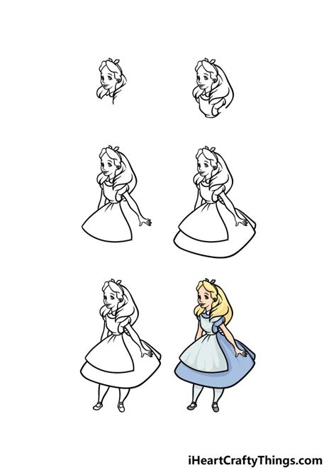 Alice In Wonderland Drawing How To Draw Alice In Wonderland Step By Step