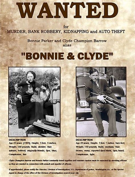 BONNIE CLYDE GANG MORD TEXAS MOB MAFIA GESUCHT POSTER X FOTO BILD EBay