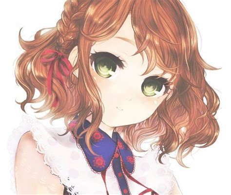 Cute Anime Girl With Brown Curly Hair