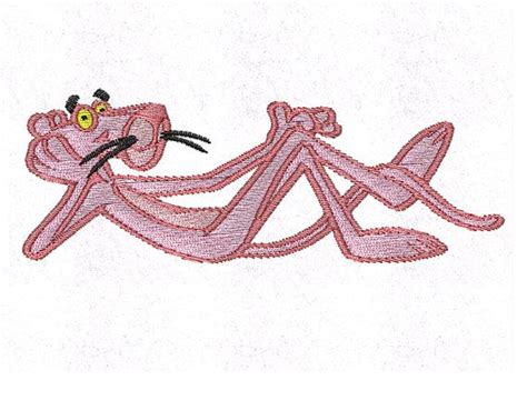 Pink Panther Machine Embroidery Pattern 4 Inch Hoop Design Pink
