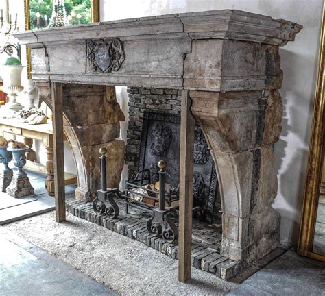 Spectacular 16th Century French Castle Fireplace From Hard French Stone